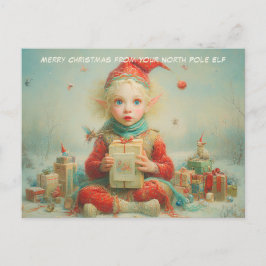 Postal Festiva Merry Christmas from Your North Pole Elf | Cute