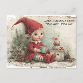 Postal Festiva Merry Christmas from Your North Pole Elf | Cute