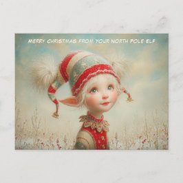 Postal Festiva Merry Christmas from Your North Pole Elf | Cute