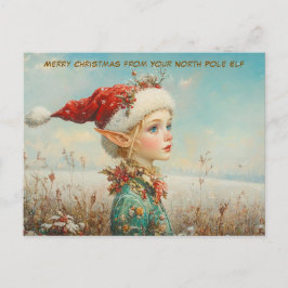Postal Festiva Merry Christmas from Your North Pole Elf | Cute