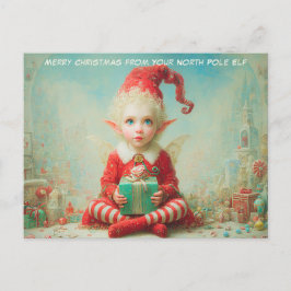 Postal Festiva Merry Christmas from Your North Pole Elf | Cute
