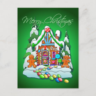 Postal Festiva MERRY CHRISTMAS GINGERBREAD HOUSE por SHARON SHARP