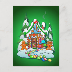 Postal Festiva MERRY CHRISTMAS GINGERBREAD HOUSE por SHARON SHARP