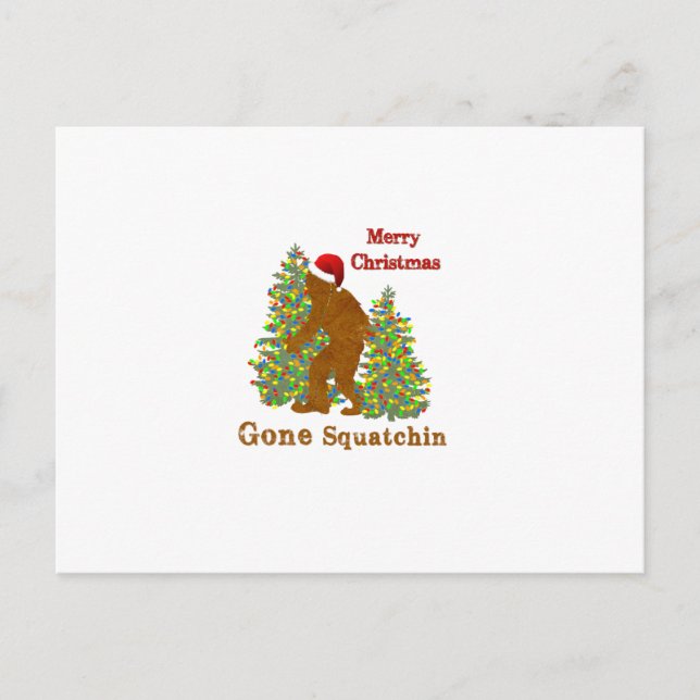 Postal Festiva Merry Christmas Gone Squatchin (Anverso)