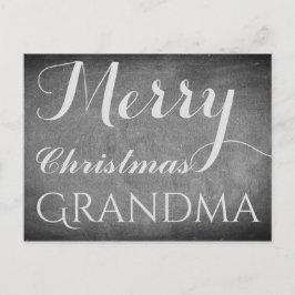 Postal Festiva Merry Christmas Grandma Chalkboard Typografía