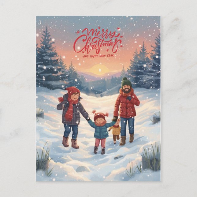 Postal Festiva Merry Christmas & Happy New Year (Anverso)