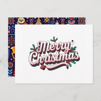 Postal Festiva Merry Christmas Holiday Postcard – Festive Winter 