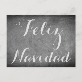 Postal Festiva Merry Christmas in Spanish Chalkboard Typography
