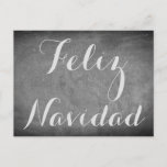 Postal Festiva Merry Christmas in Spanish Chalkboard Typography<br><div class="desc">Merry Christmas wish in Spanish Language "Feliz Navidad",  Handwriting Typography Chalks Chalkboard Blackboard Black And White Holidays Season Custom Happy Holidays Christmas Card,  you can also easily add the receiver's name and address,  if you prefer to add this at home just delete the text.</div>
