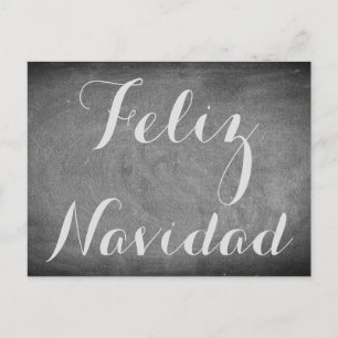 Postal Festiva Merry Christmas in Spanish Chalkboard Typography