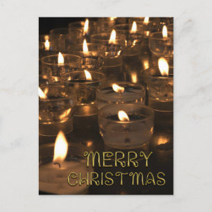 Postal Festiva Merry Christmas Lights Candles Candlelight