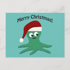 Postal Festiva Merry Christmas Octopus