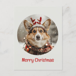 Postal Festiva Merry Christmas Pembroke Welsh Corgi Dog