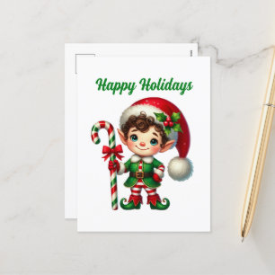 Postal Festiva Merry Christmas pepperminf elf