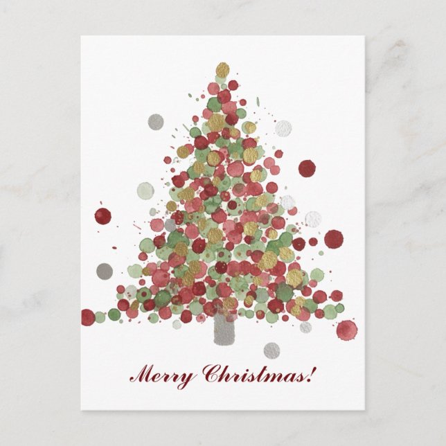 Postal Festiva Merry Christmas Polka Dot Tree (Anverso)