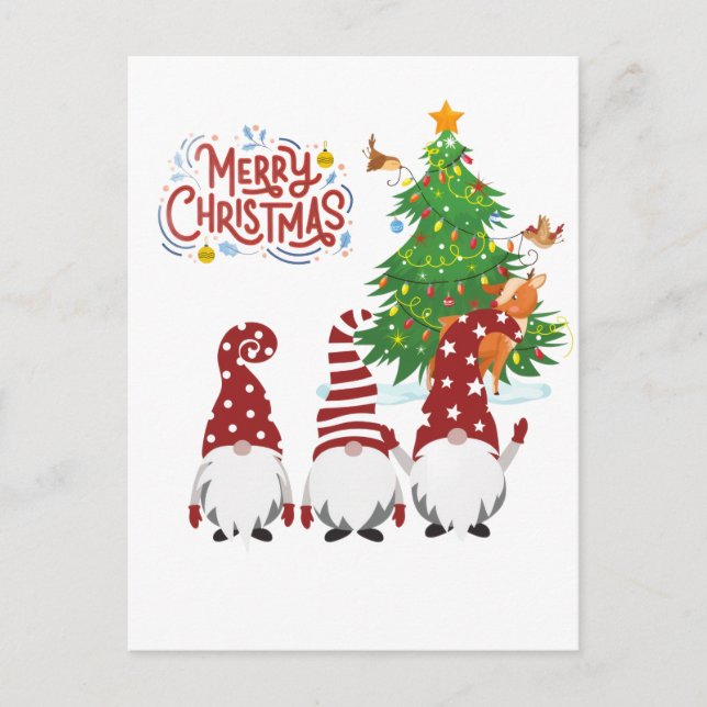 Postal Festiva Merry Christmas Postcard | Festive Holiday Greetin (Anverso)