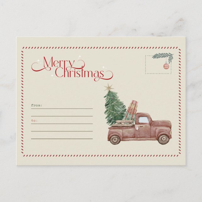 Postal Festiva Merry Christmas Postcard – Holiday Greeting Card (Anverso)