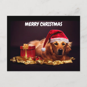 Postal Festiva Merry Christmas Puppy Dog