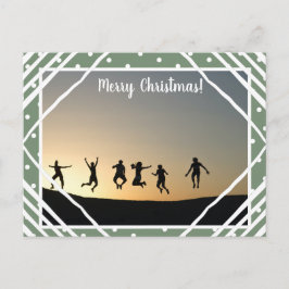 Postal Festiva Merry Christmas Sage Green Photo Family
