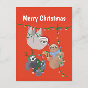 Postal Festiva Merry Christmas Sloth
