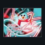 Postal Festiva Merry Christmas snowman<br><div class="desc">creation by sogri</div>