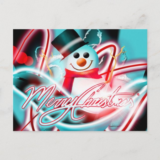 Postal Festiva Merry Christmas snowman (Anverso)
