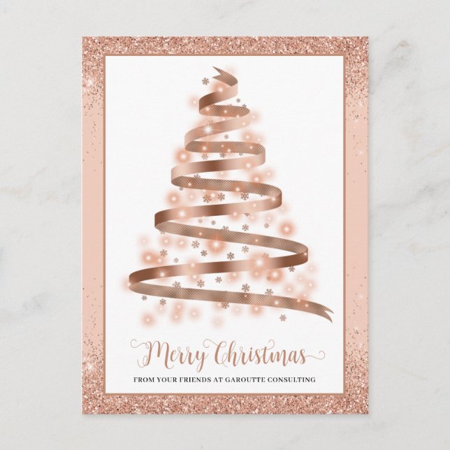 Postal Festiva Merry Christmas Tree Corporate Business Logo (Anverso)