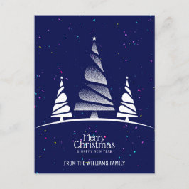 Postal Festiva Merry Christmas Tree Wire Navy Family Photo