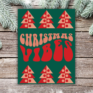Postal Festiva Merry Christmas Vibes Retro
