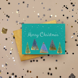 Postal Festiva Merry Christmas Vintage Trees Holidays Postcard