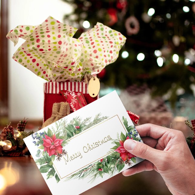 Postal Festiva Merry Christmas Wreath Framed Winter Red Greeting (Subido por el creador)