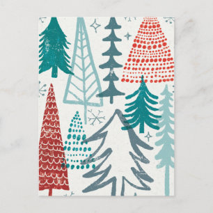 Postal Festiva Merry Christmastime Trees