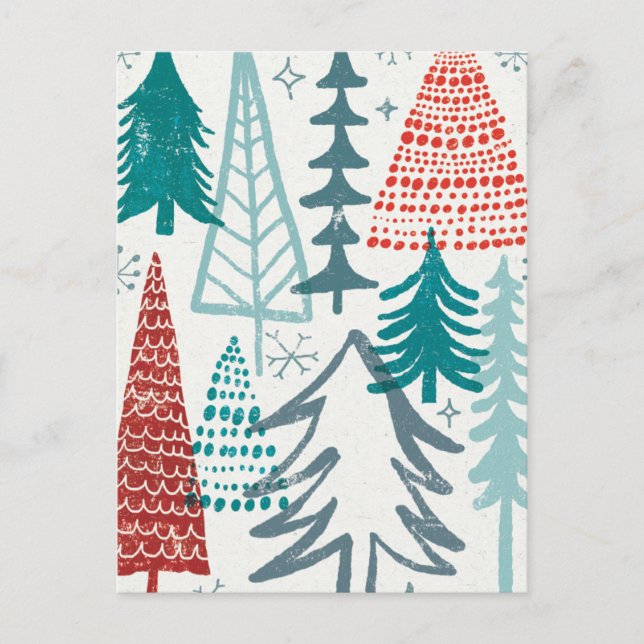 Postal Festiva Merry Christmastime Trees (Anverso)