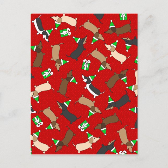 Postal Festiva Merry Dachshunds (Anverso)