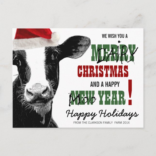 Postal Festiva Merry Dairy Navidades (Anverso)