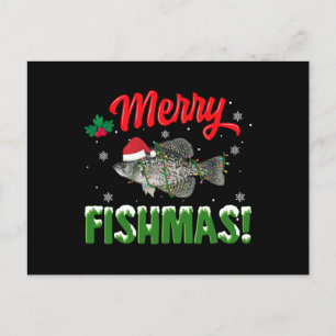 Postal Festiva Merry Fishmas Navidades amante de los peces