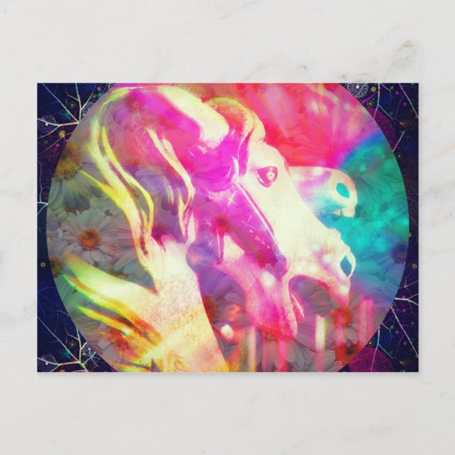 Postal Festiva Merry Go Round Horse Digital Art (Anverso)
