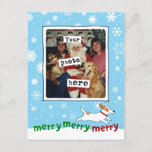 Postal Festiva Merry Jack Russell   Navidades de perro lindo tu f