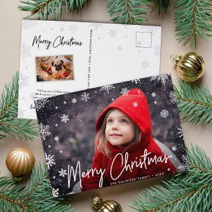 Postal Festiva Merry Magic   Navidades de fotografía superpuesta