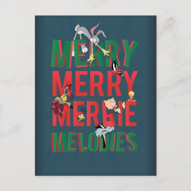 Postal Festiva Merry Merry MERRIE MELODIES™ (Anverso)