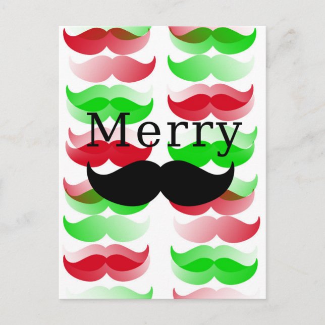 Postal Festiva Merry Mustache (Anverso)