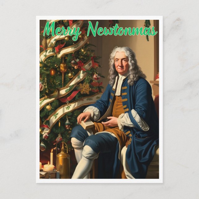 Postal Festiva Merry Newtonmas Sir Isaac Newton (Anverso)