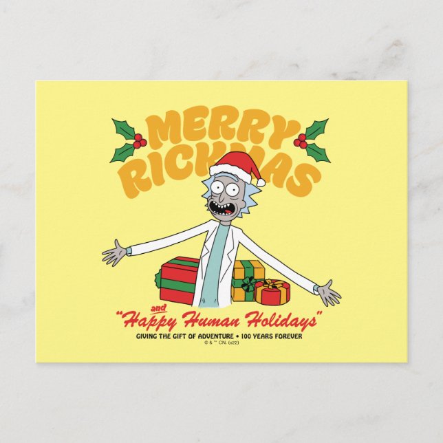 Postal Festiva Merry Rickmas and Happy Human Holidays (Anverso)