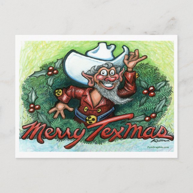 Postal Festiva Merry Texmas (Anverso)