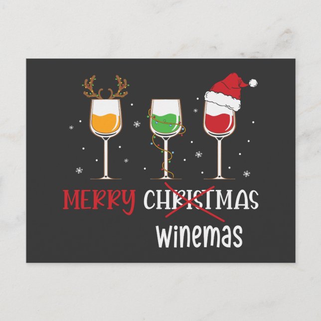 Postal Festiva Merry Winemas (Anverso)