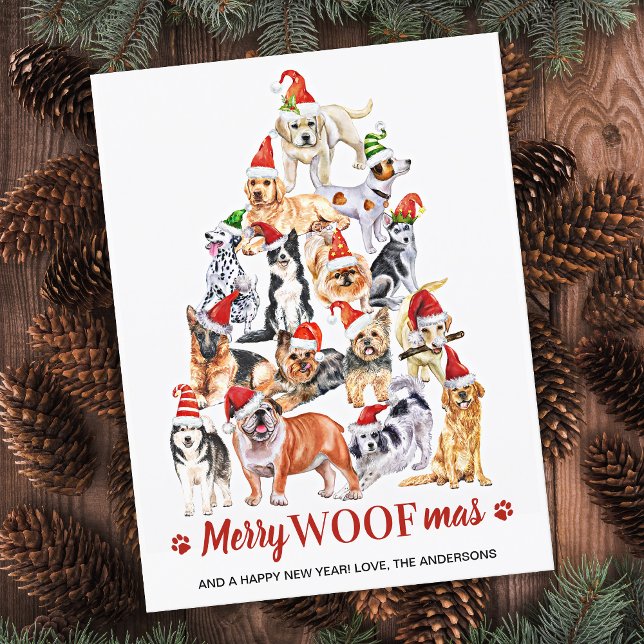 Postal Festiva Merry Woofmas Dog Lover Christmas Tree Business (Subido por el creador)