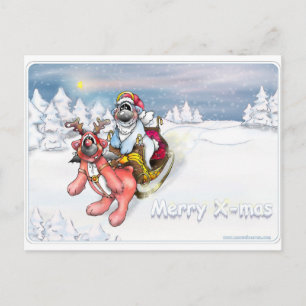 Postal Festiva merry xmas, weihnachten alegre postkarte post card