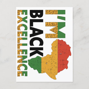 Postal Festiva Mes de la historia negra soy la excelencia negra