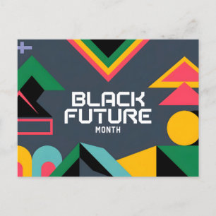 Postal Festiva Mes dinámico del futuro negro Resumen de Des geomé