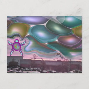 Postal Festiva Mezclando Colores en las Nubes